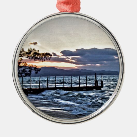 モンテゴ・ベイ、ジャマイカの美しい日没 メタルオーナメント (正面)