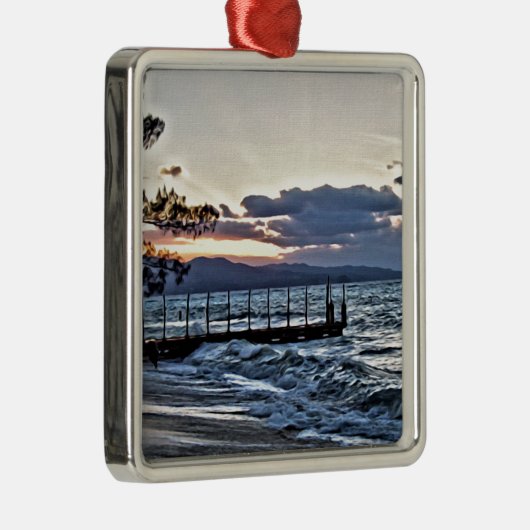 モンテゴ・ベイ、ジャマイカの美しい日没 メタルオーナメント (右)