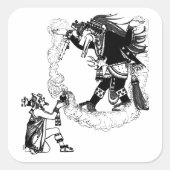 モンテスマが古代メキシコアートを捧げる スクエアシール (正面)