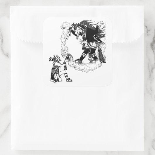 モンテスマが古代メキシコアートを捧げる スクエアシール (バッグ)