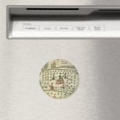 モンテスマのアステカ帝国、アンティーク世界地図、1577年 マグネット (インサイチュ (食洗機))