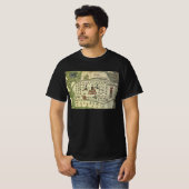 モンテスマのアステカ帝国、アンティーク世界地図、1577年 Tシャツ (正面フル)