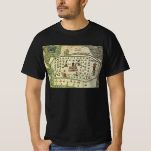 モンテスマのアステカ帝国、アンティーク世界地図、1577年 Tシャツ