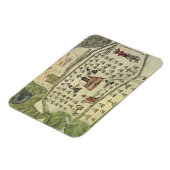 モンテスマの+アステカ帝国+古地図+1577年 マグネット (左側)