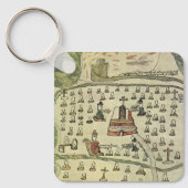 モンテスマアステカの帝国アンティーク世界地図1577 キーホルダー (正面)