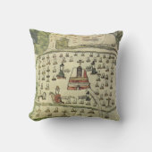 モンテスマアステカの帝国アンティーク世界地図1577 クッション (正面)