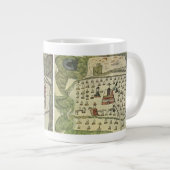 モンテスマアステカの帝国アンティーク世界地図1577 ジャンボコーヒーマグカップ (正面右)