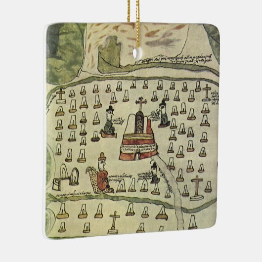 モンテスマアステカの帝国アンティーク世界地図1577 セラミックオーナメント (右)