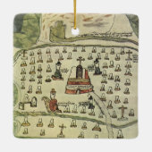 モンテスマアステカの帝国アンティーク世界地図1577 セラミックオーナメント (裏面)