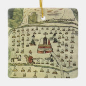 モンテスマアステカの帝国アンティーク世界地図1577 セラミックオーナメント (正面)