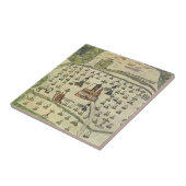 モンテスマアステカの帝国アンティーク世界地図1577 タイル (側面)