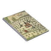 モンテスマアステカの帝国アンティーク世界地図1577 ノートブック (右側)