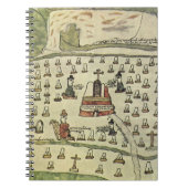 モンテスマアステカの帝国アンティーク世界地図1577 ノートブック (正面)