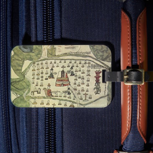 モンテスマアステカの帝国アンティーク世界地図1577 ラゲッジタグ (正面インサイチュ4)