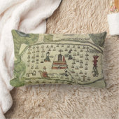 モンテスマアステカの帝国アンティーク世界地図1577 ランバークッション (ブランケット)