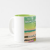 モンテスマコスタリカビーチ旅行ポスター ツートーンマグカップ (正面左)