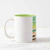 モンテスマコスタリカビーチ旅行ポスター ツートーンマグカップ (左)