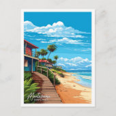 モンテズマコスタリカトラベルヴィンテージイラストレーション ポストカード (正面)