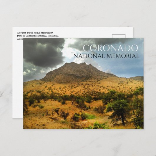 モンテズマピーク、嵐の空、コロナド・ナショナル・メモリアル ポストカード (正面/裏面)