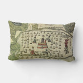 モンテズーマのAztec帝国、古地図、1577 ランバークッション (裏面)