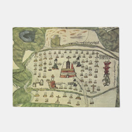 モンテズーマのAztec帝国、1577年の古地図 ドアマット