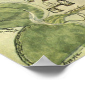 モンテズーマのAztec帝国、1577年の古地図 ポスター (角)