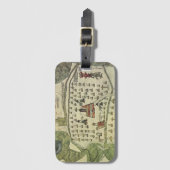 モンテズーマのAztec帝国、1577年の古地図 ラゲッジタグ (正面縦)