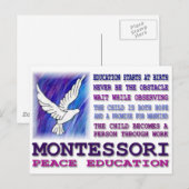 モンテッソーリの平和の鳩 ポストカード (正面/裏面)