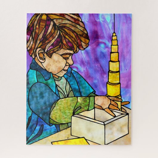 モンテッソーリイエローノーブレスシリンダパズル ジグソーパズル (縦)