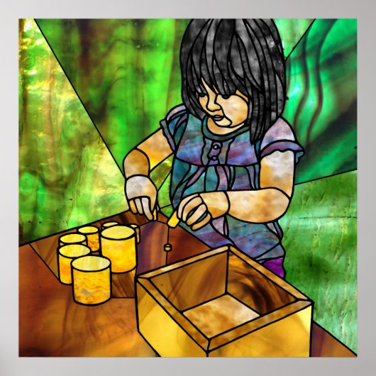 モンテッソーリSensorial:黄色いノーブレスシリンダ ポスター (正面)