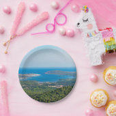モンテトロ山頂からのメノルカの空中眺め ペーパープレート (パーティー)