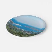 モンテトロ山頂からのメノルカの空中眺め ペーパープレート (アングル)