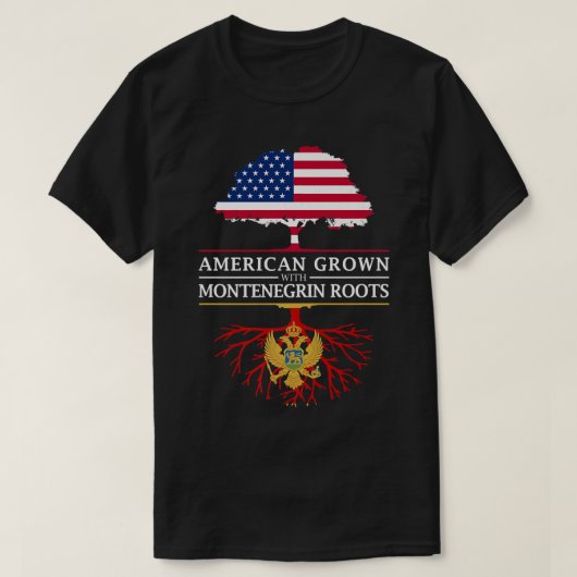 モンテネグリンのルーツモンテネグロで栽培される米国産  Tシャツ (デザイン正面)