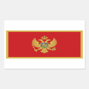 モンテネグロかMontenegrin旗 長方形シール