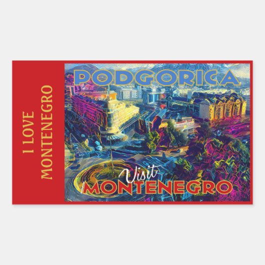 モンテネグロが大好き 長方形シール (正面)