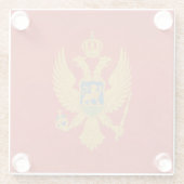 モンテネグロのグランジな主権国の旗 ガラスコースター (裏面)