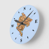 モンテネグロの地図の時計 ラウンド壁時計 (傾斜)