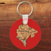 モンテネグロの地図キーチェーン キーホルダー (正面)