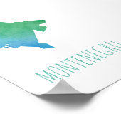 モンテネグロの地図 ポスター (角)