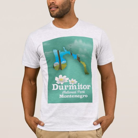 モンテネグロの地図 Tシャツ (正面)