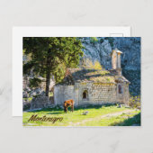 モンテネグロの山の小さな教会 ポストカード (正面/裏面)