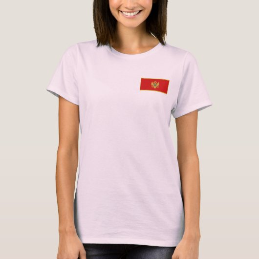 モンテネグロの旗と地図のTシャツ Tシャツ (正面)