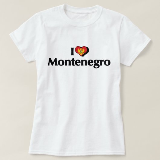 モンテネグロの旗大好き Tシャツ (デザイン正面)