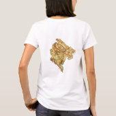 モンテネグロの旗+地図+テキストTシャツ Tシャツ (裏面)