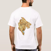 モンテネグロの旗+地図+テキストTシャツ Tシャツ (裏面)