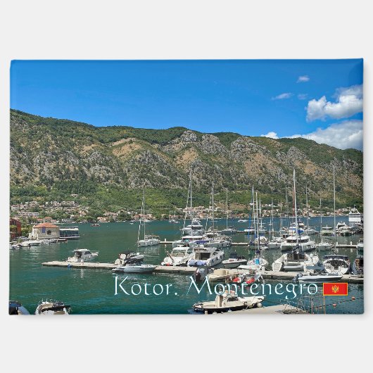 モンテネグロの美しいコトル湾への旅 マグネット (正面)