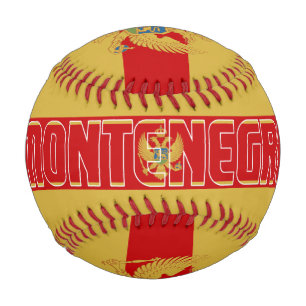 モンテネグロ国旗と紋章愛国的なコート 野球ボール
