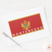 モンテネグロ国旗のシンボル名文字 長方形シール (封筒)