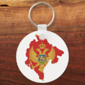 モンテネグロ国旗の地図の形状シンボル キーホルダー (正面)
