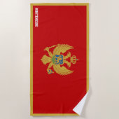 モンテネグロ国旗の素晴らしい愛国心 ビーチタオル (正面)